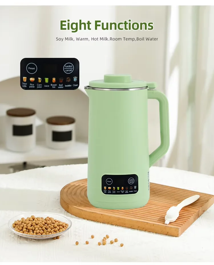 800ML 8 in 1 Automatic Nut & Soy Milk Maker Machine Stainless Steel 600W Household Use