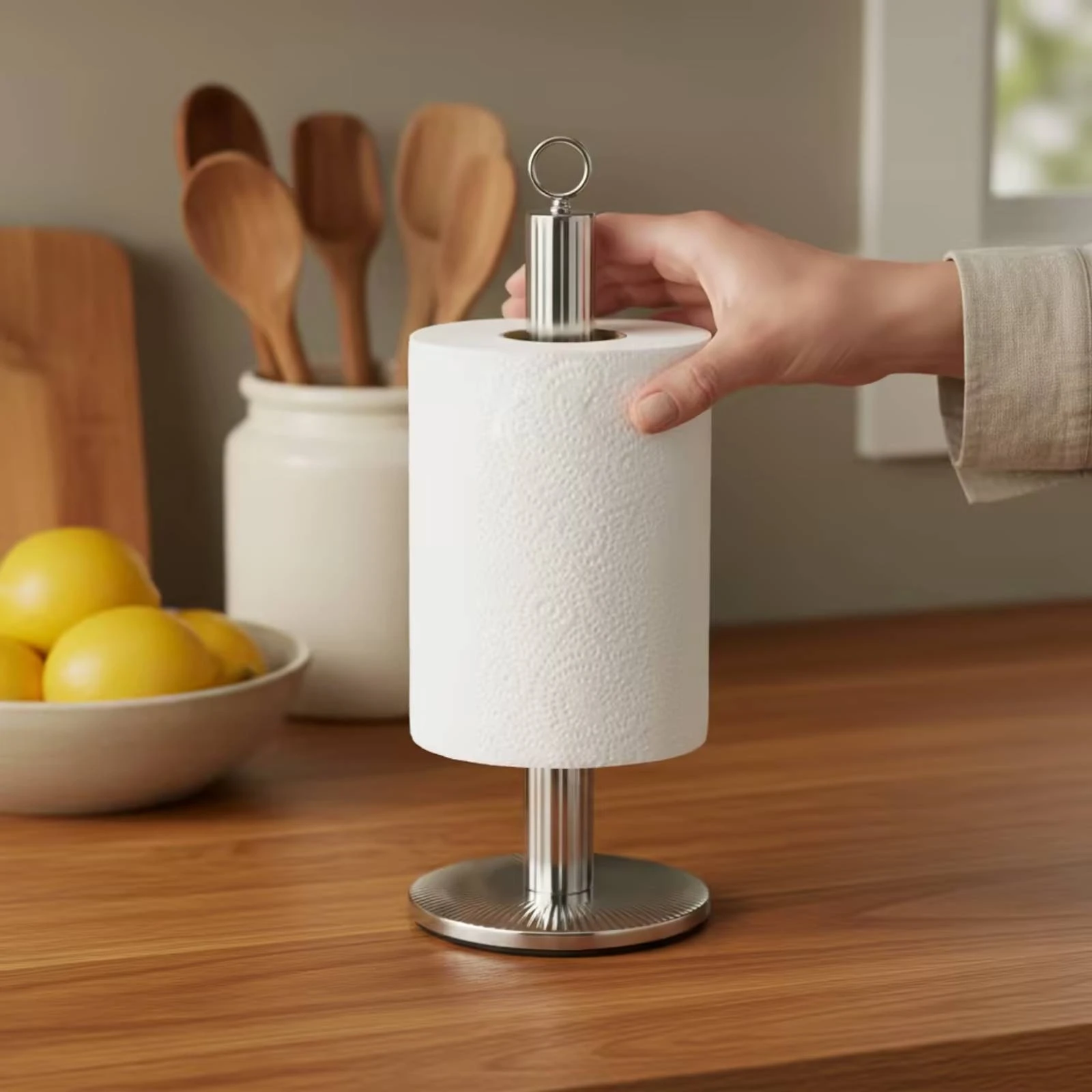 Paper Towel Holder Countertop Freestanding Paper Towel Holder Rust-Proof Sturdy for Kitchen