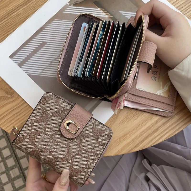 Cartera corta de cuero genuino de moda para mujer 2025, nuevo estilo, tarjetero integrado, capa superior de piel de vaca, Clip para dinero, elegante C...