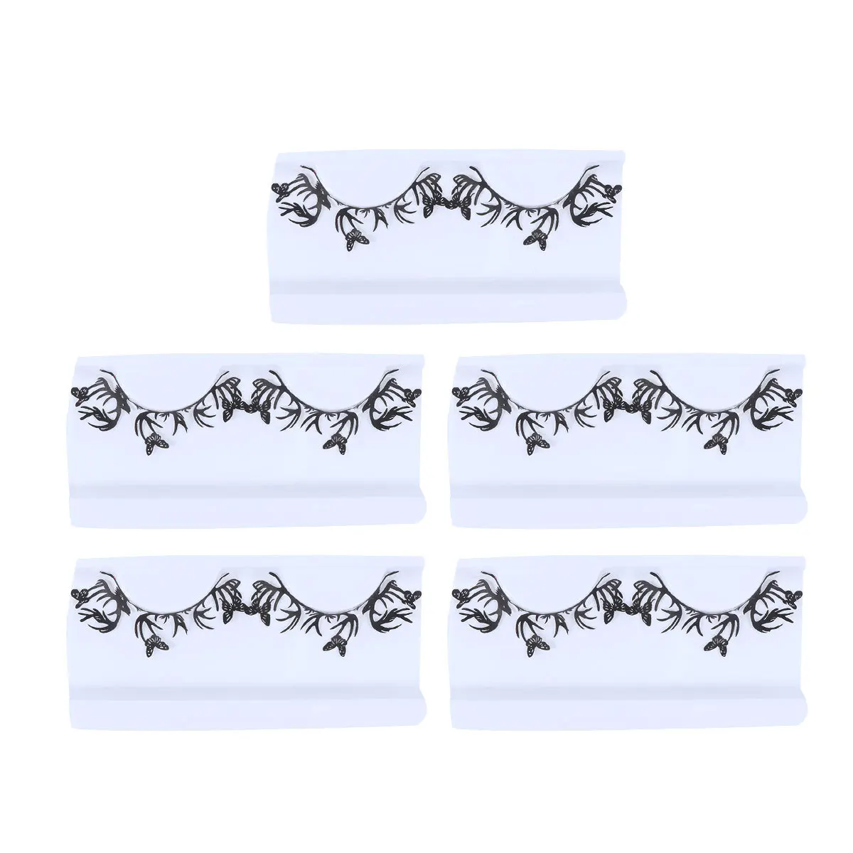 5 paires de faux cils en papier, conception de découpe de papier de noël, utilisation en fête, cils de noël, allonge les yeux, écologiques