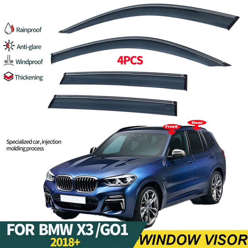 

Автомобильный оконный козырек для BMW X3 2018+, модификация, аксессуары, вентиляция, дышащий дефлектор от дождя