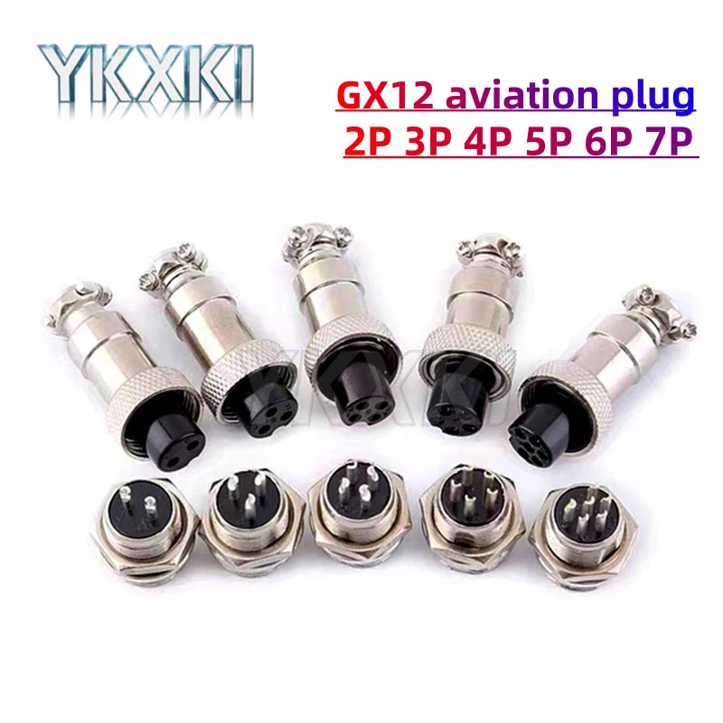 GX12 Aviation Circular Connector GX12-2P 3P 4P 5P 6P 7P Male Female Aviation Socket Plug Wire Panel Connector