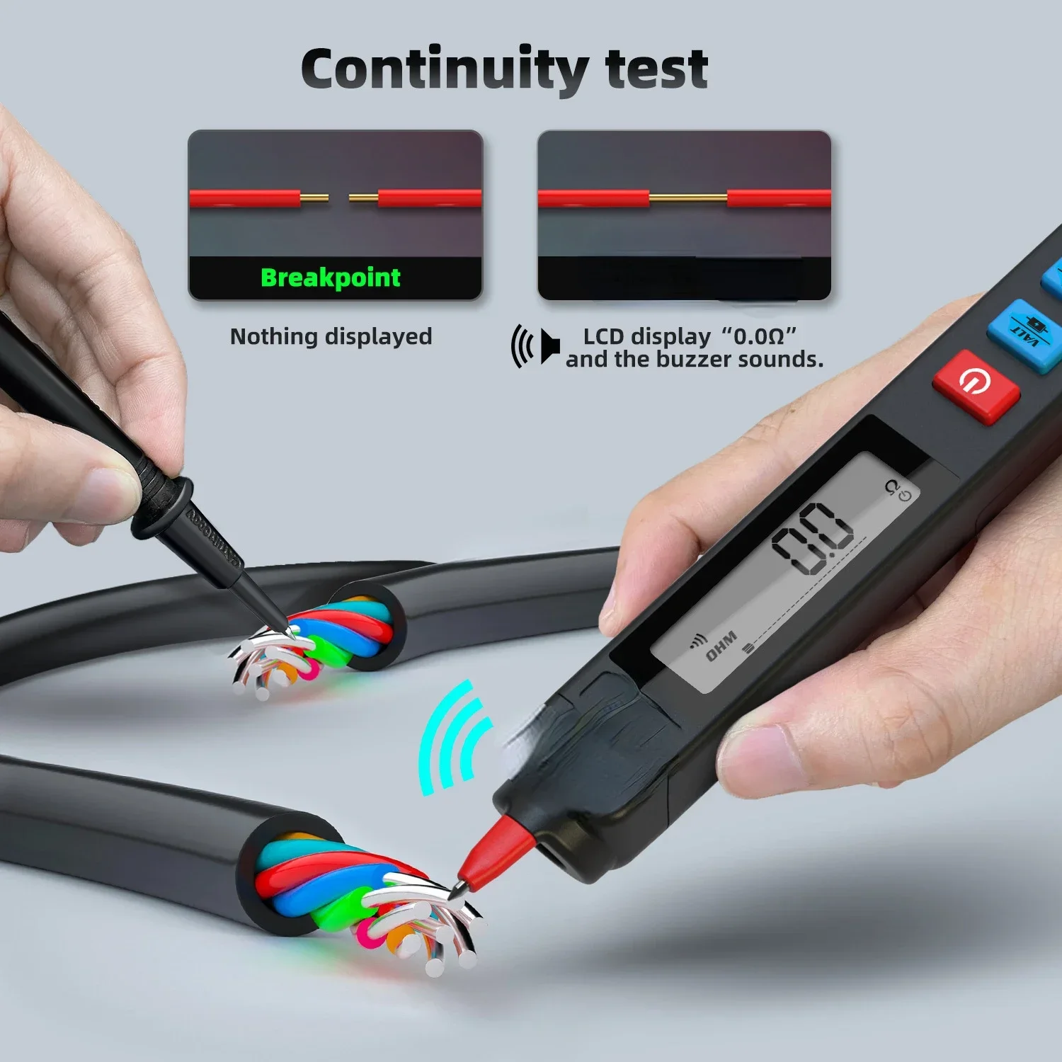 Z1 Dual-Mode Test Pencil Intelligent Multimeter Two-in-One Electrical Line Breakpoint Fire Line Identification and Detection