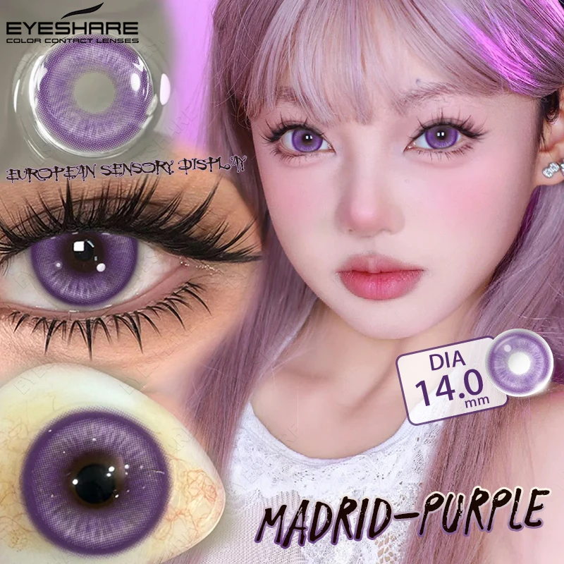 EYESHARE Farbige Kontaktlinsen für Cosplay Anime Lila Rosa Niedliche Kontaktlinsen Rote Linsen für Halloween Make-up Blaue Pupillen Y2K Linsen – Detail 24