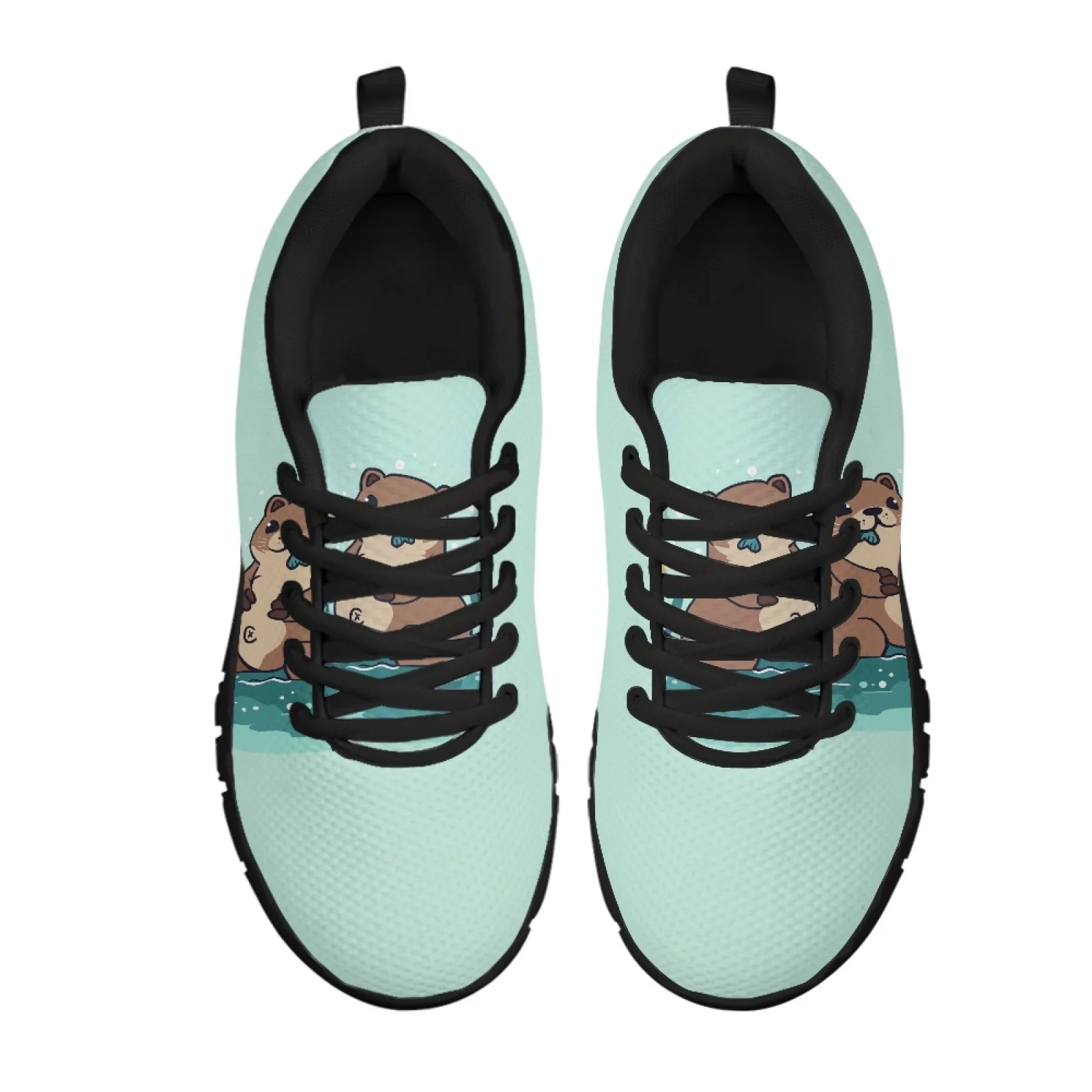 Coloranimal Otter Theme Women Shoes for Nurses Standing All Day Soft Walking Tennis Shoes for Outdoor