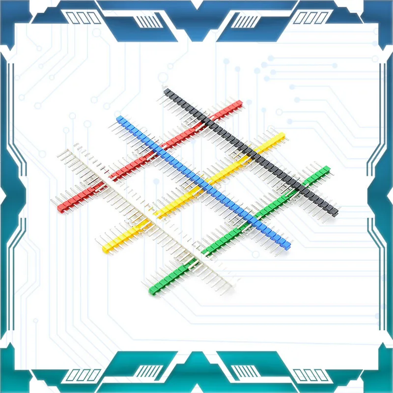 

100pcs Lot Colorful Pin Headers 2.54Spacing 1x40P Single Row Straight