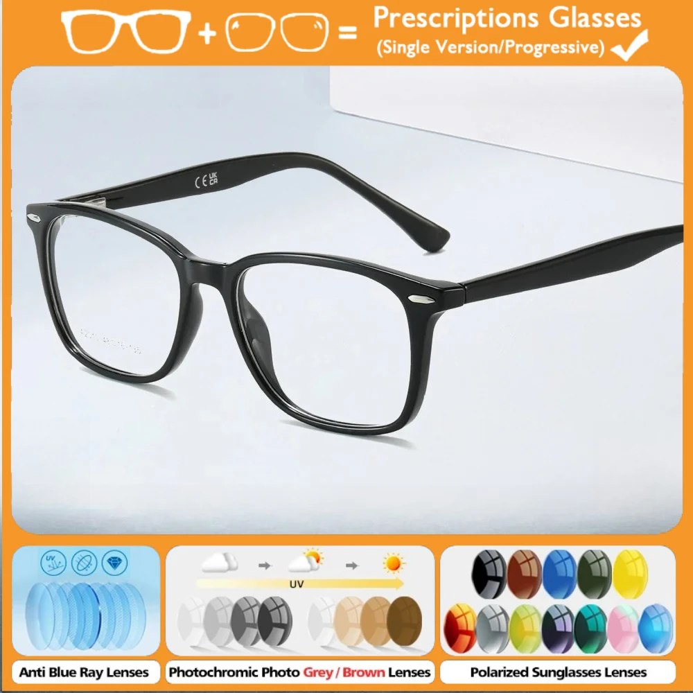 

KIZN простые квадратные прогрессивные очки по рецепту мужские деловые оптические очки с защитой от синего луча близорукость многофокальная защита Рождество