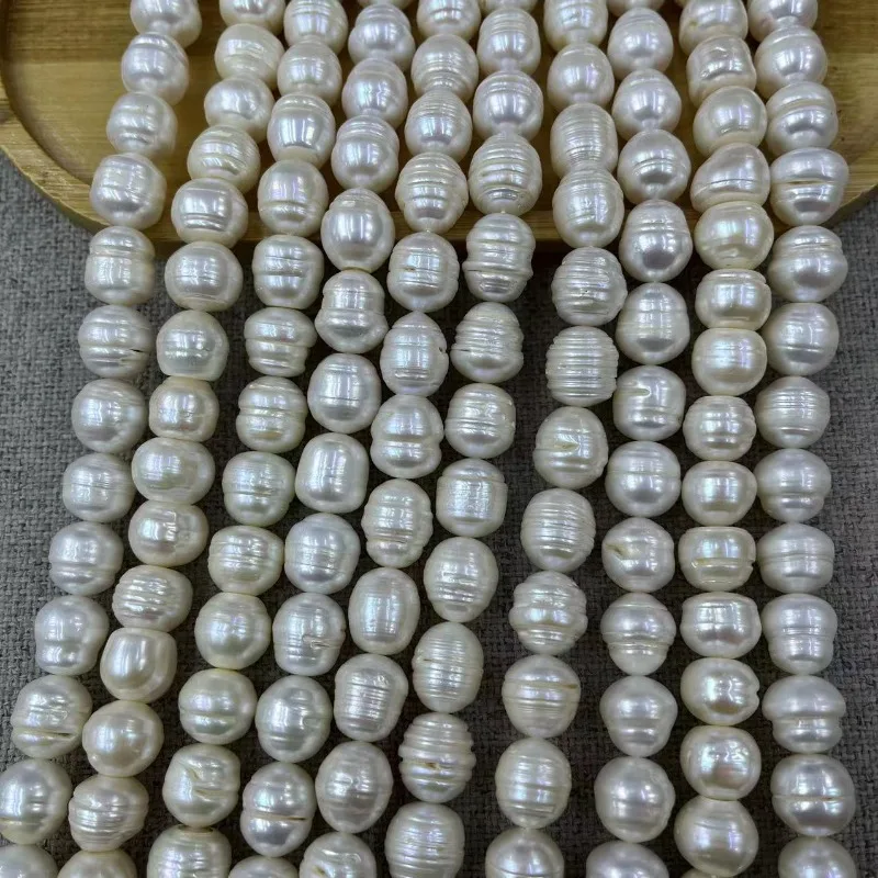 Natural Threaded Pearl 12-13mm Burger Pearl Large Pearl Baroque Style Finished Product with Gloss