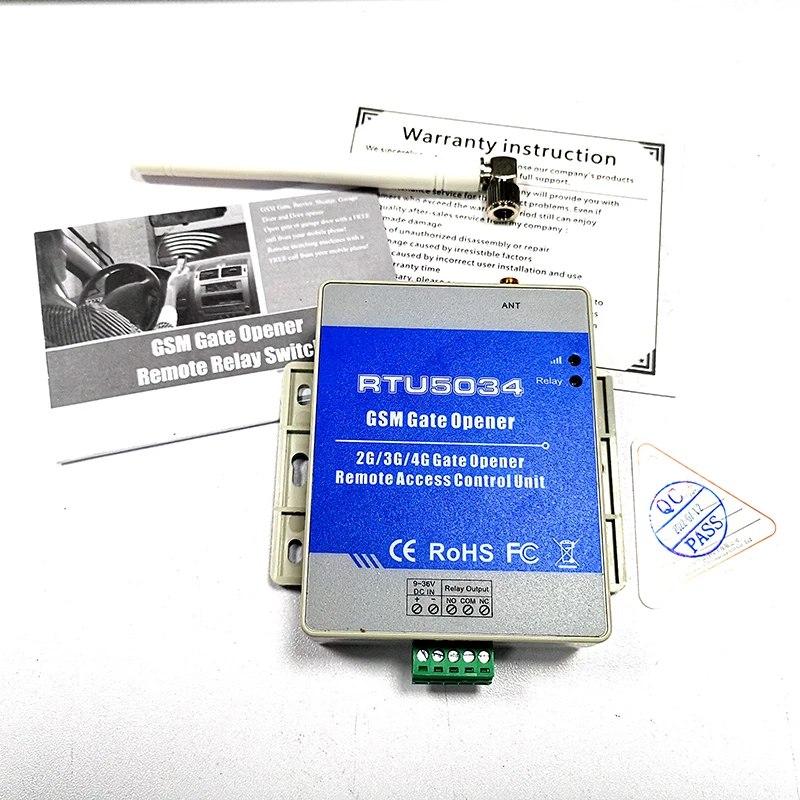 RTU5034 2G GSM بوابة فتحت الباب التتابع التبديل نظام التحكم في الوصول عن بعد فتاحة بوابة بلاستيكية بيضاء
