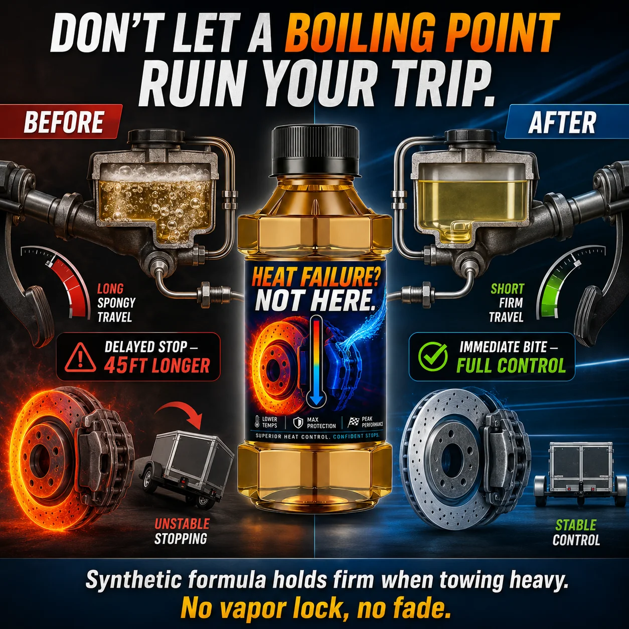QIFENGHE Synthetic Brake Fluid 150ml, Linear Braking Feel, Anti-Corrosion, for Daily & Sport Drive