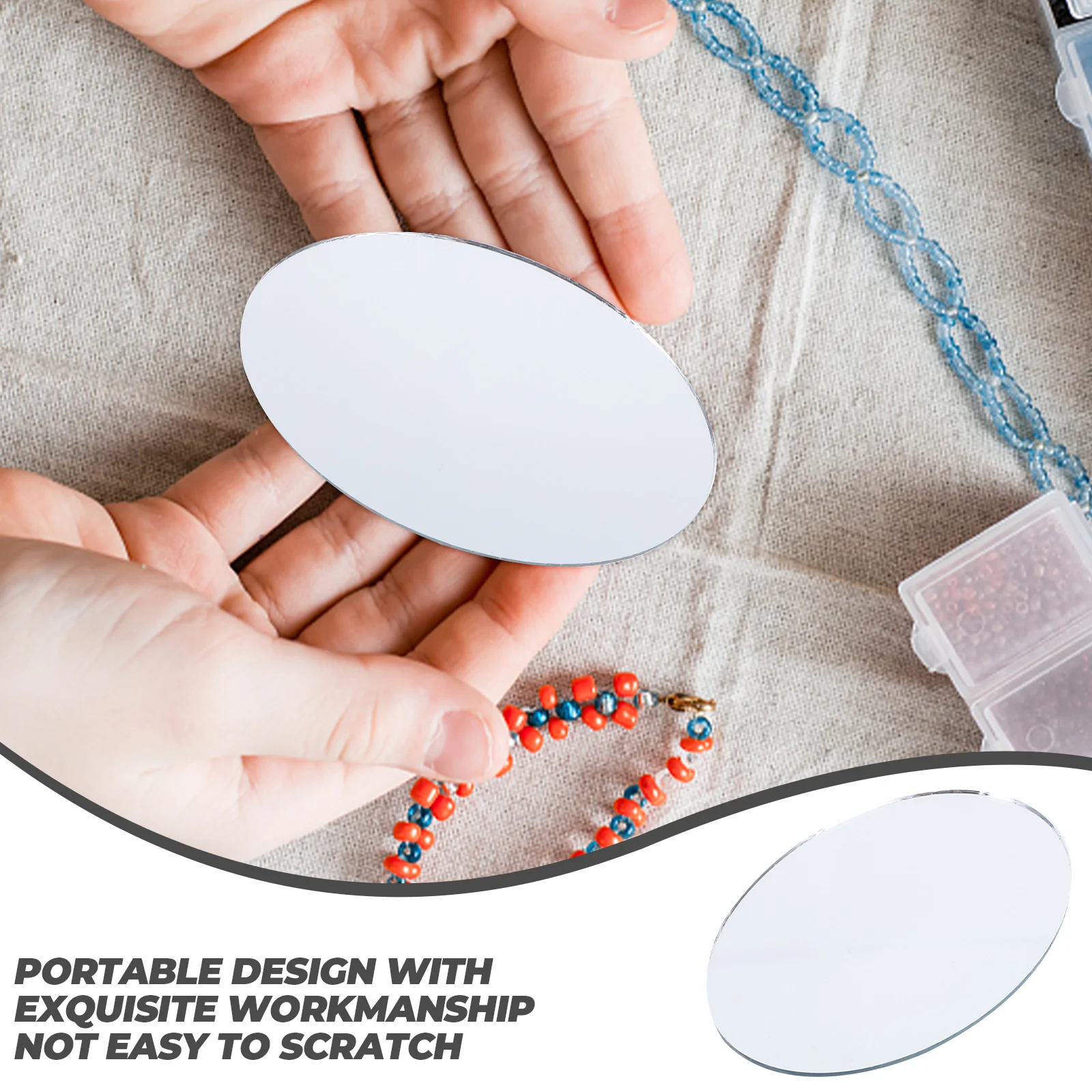 

20 Pcs Crafting Oval Lens Makeup Mirror Vanity Mirrors Tiny for Crafts Accessories