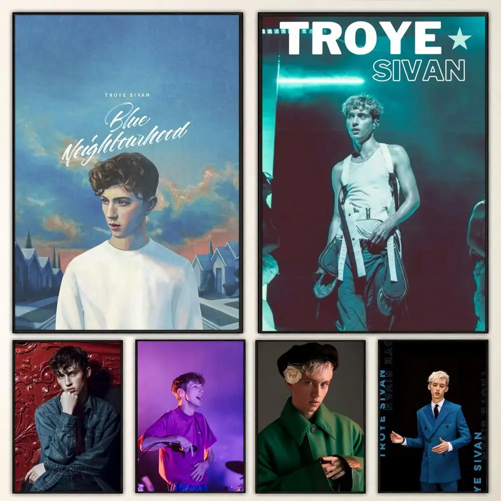 Troye Sivan Pop Singer Album Tour Stage Art Aesthetic Poster Aesthetic Art Print for Bedroom & Living Room Decor, Unframed