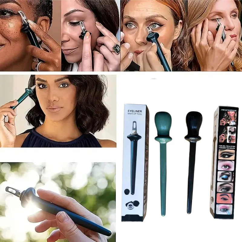 Eye Makeup Set Easy No-Skip Eyeliner Silicone Brush Waterproof Eyeliner Cream Perfect Combination Eyeliner Aid Kit Eye Cosmetics