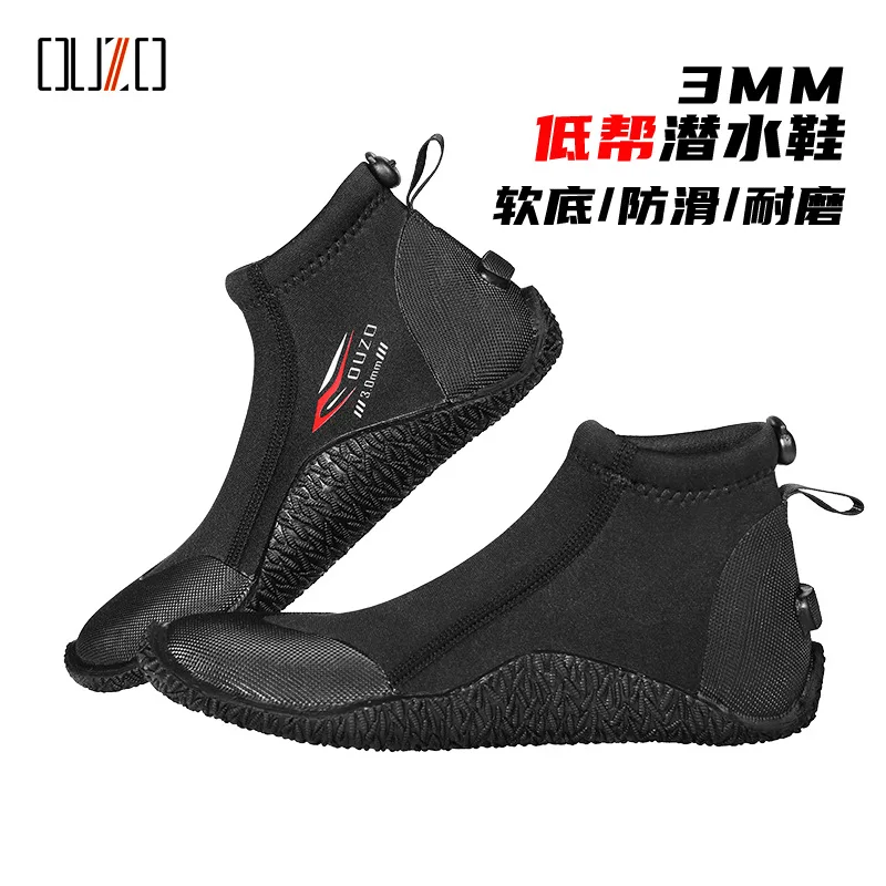 

3mm Low Top Dive Shoes Ouzo Unisex Water Shoes Anti Slip Scrape Resistant for Beach Surfing Wading