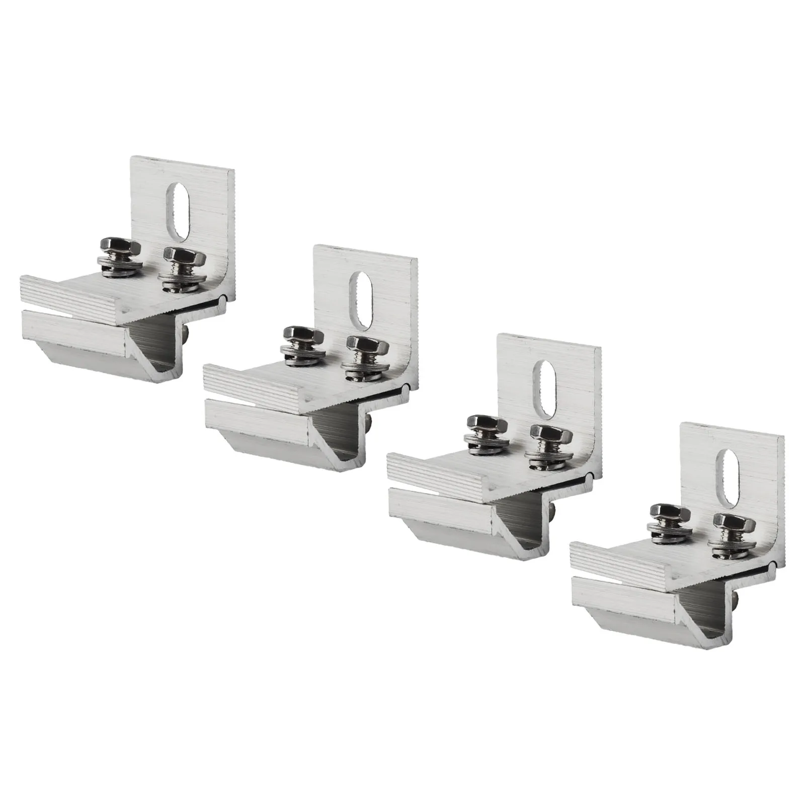 

4 шт. зажимы для солнечных панелей, кронштейны для крепления на крыше, фиксирующие клипсы для панелей, алюминиевый сплав, для монтажа солнечных панелей на автодомах