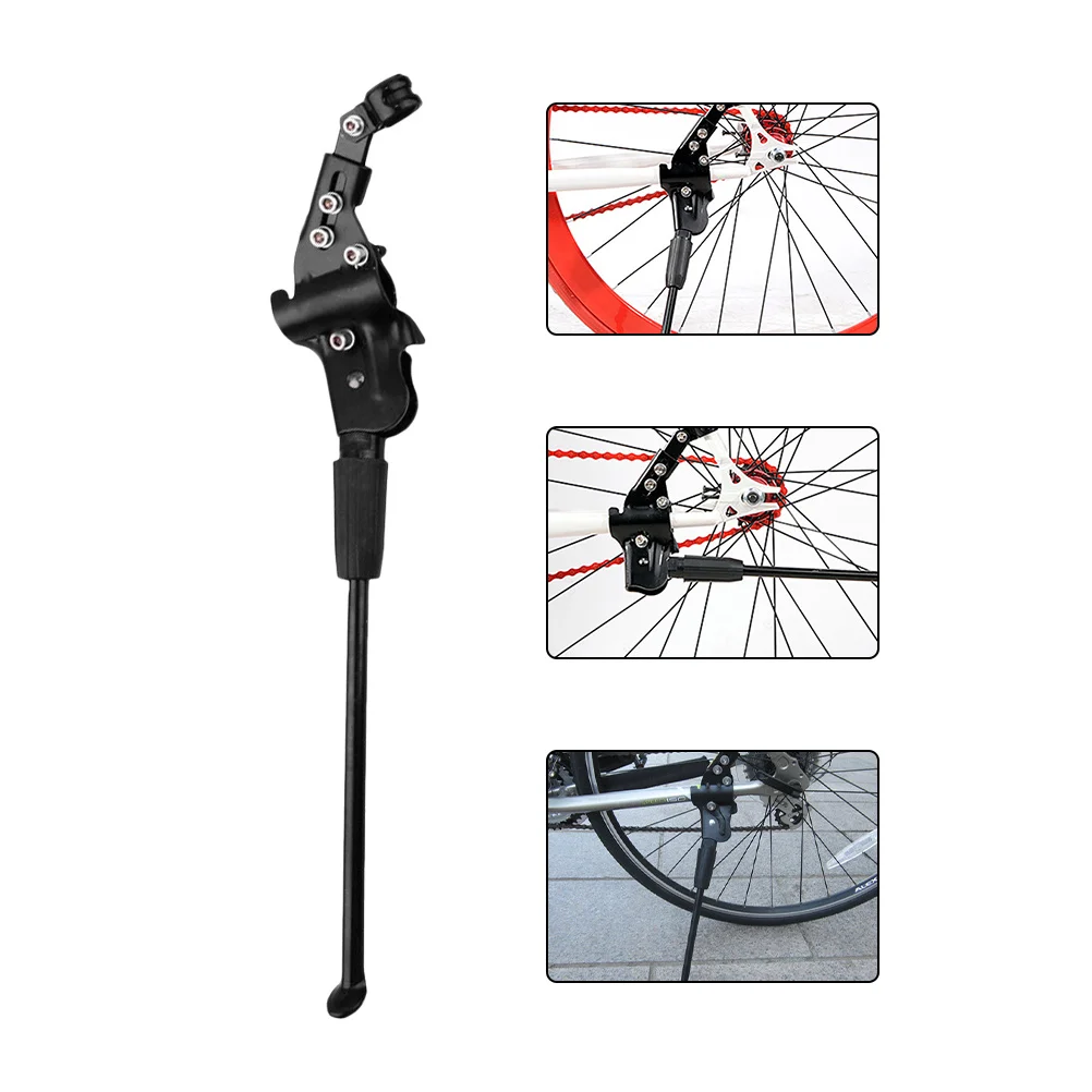

Black Adjustable Bike Kickstand Aluminum Alloy Foot Brace for Bicycle Stand Stable Rear Parking Rack for Bikes Durability