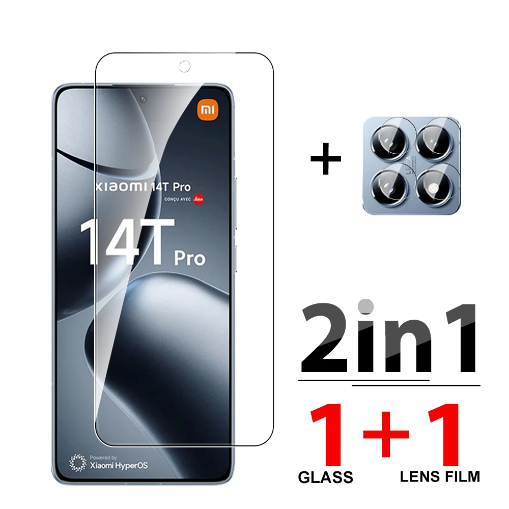 2in1 Xiomi Mi 14T 13T 12T 11T 10T 9T Pro Protective Glass For Xiaomi 14T 13T Pro 14TPro 13TPro Screen Protector Lens Safety Film