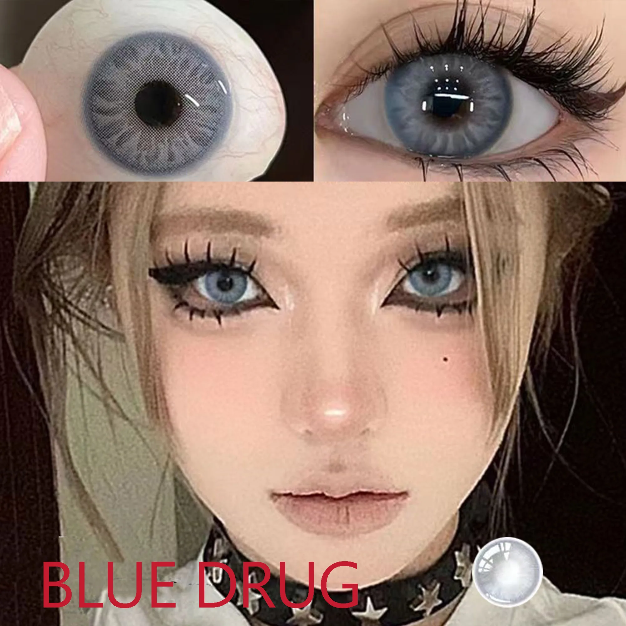 Coslens Charming Eyes 14.00mm Color Soft Contacts Lenses for Eyes Anime Accessories линзы для глаз цветные Blue Drug