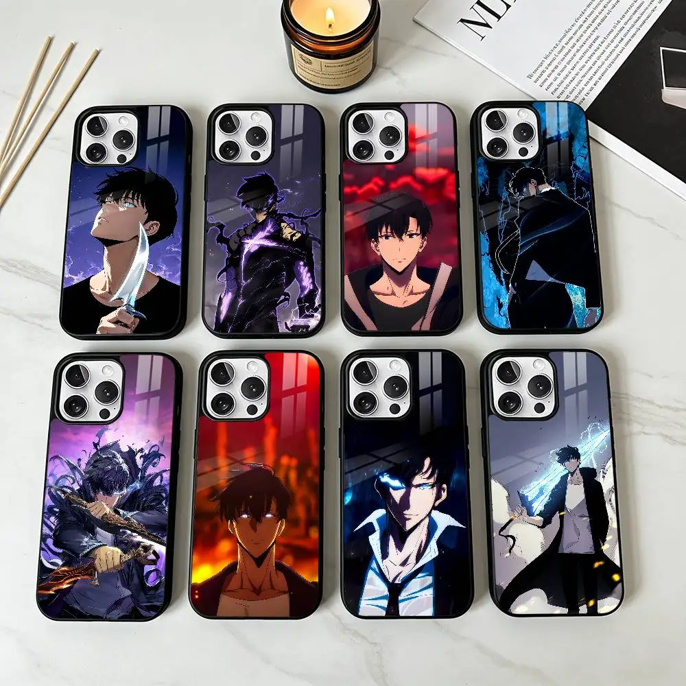 

Чехол для телефона S-Solo L-Leveling Anime для iPhone 17, 16, 15, 14, 13, Pro, Max, Plus, магнитный, для беспроводной зарядки Magsafe