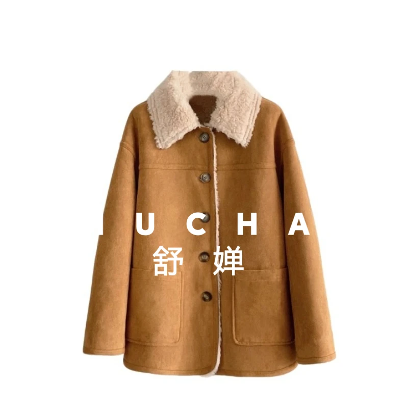 100% Wool Coat Women New Warm Double-sided Wear High-end Suede Lamb Fur Fur Jacket 2025 New Winter