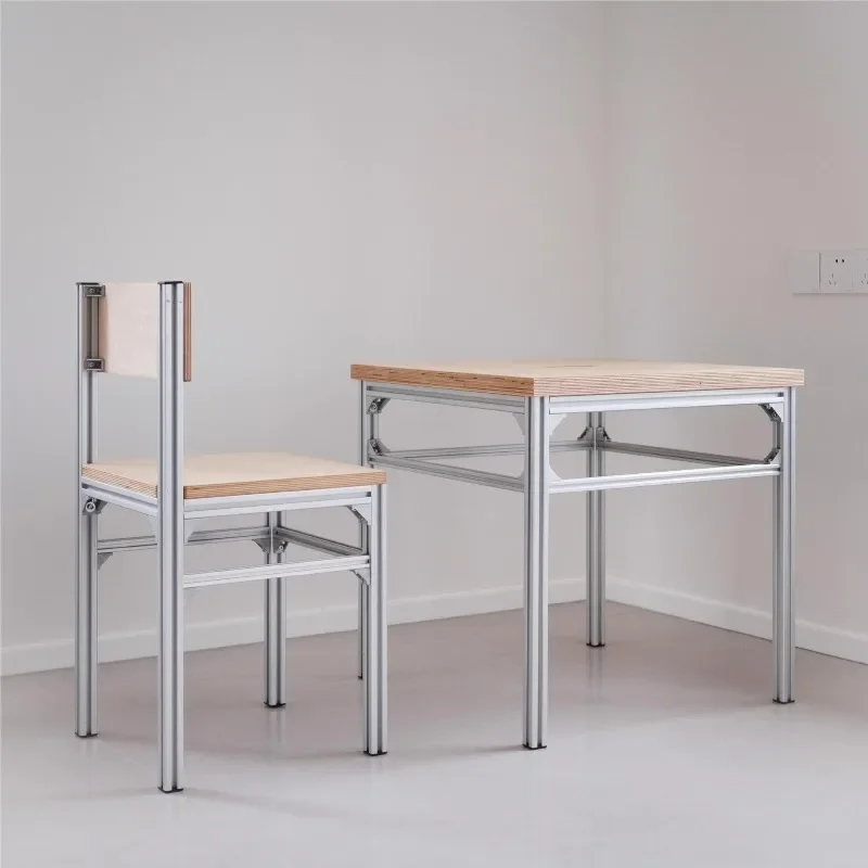 

Nordic birch ocean board dining table chair living room household aluminum profile tea table