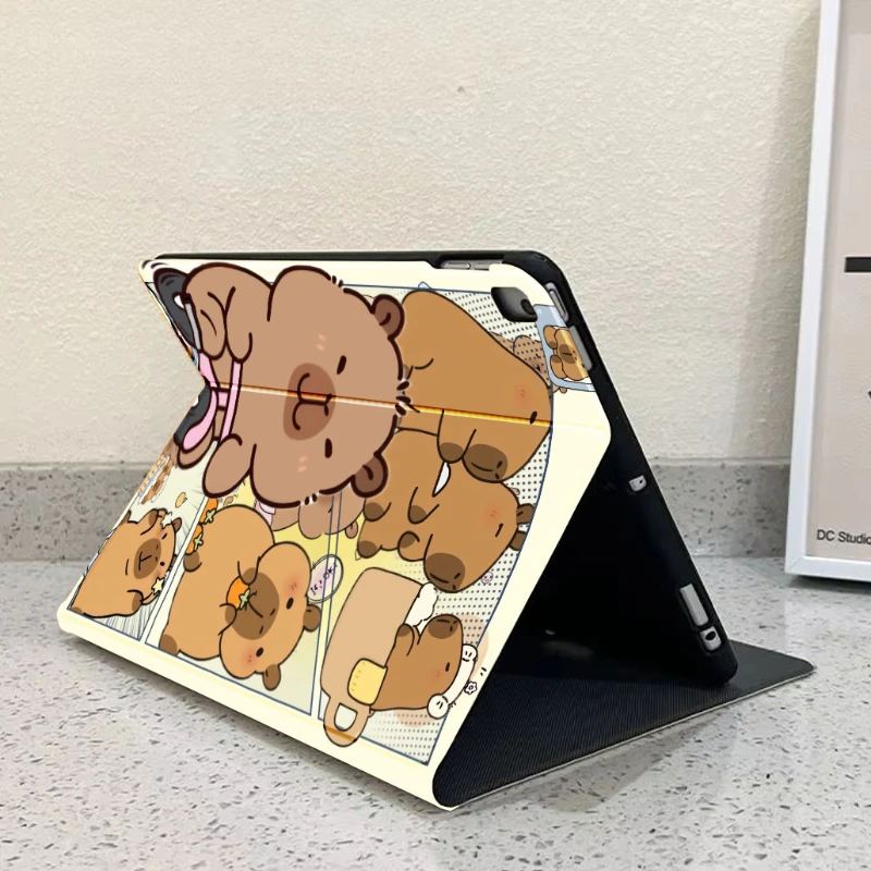 With Pencil Holder Cover for Ipad 10th Generation Case 7 8 9th 10.2 Funda Cover Ipad Mini6 8.3 Ipad 5th 6th 9.7 Kapybara Shell