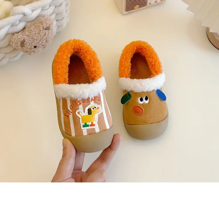 

Нескользящая детская хлопковая обувь на мягкой подошве — утолщенная теплая обувь с милым кроликом и рисунком собаки для мальчиков и девочек