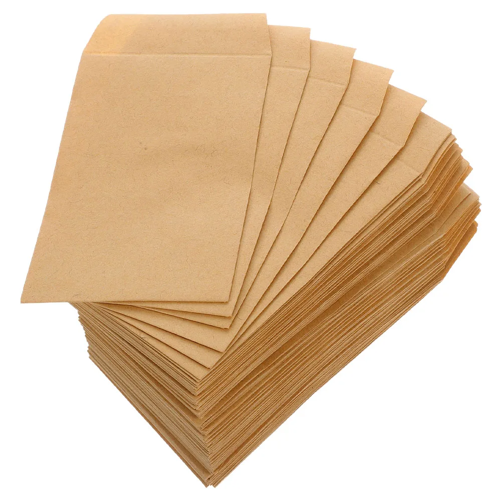 

50pcs Small Brown Seed Envelopes 3.54x2.36 Inches Self Sealing Adhesive Sturdy Storage for Cash Jewelry Business Mailing