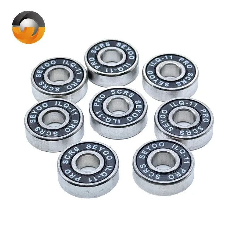 8Pcs Roller Skate Wheel Bearings Deep Groove 608RS ABEC-9 Miniature Ball Bearings Chrome Steel Bearing for Skateboard