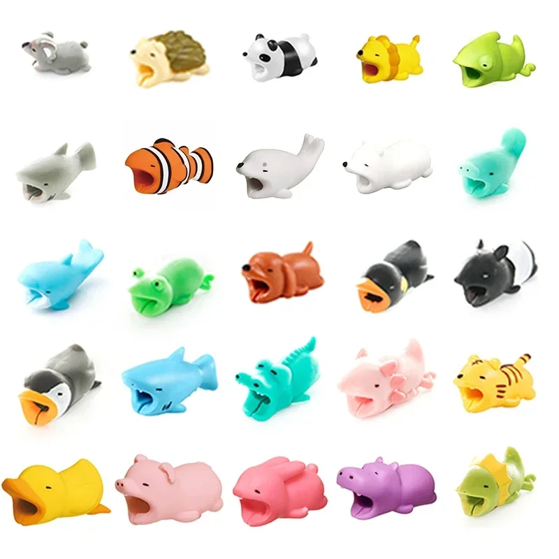 

10pcs/lot Charger Cable Protector Organizer Earphone Cable Protector Animal Usb Bite Winder USB Cable Protectors Charger