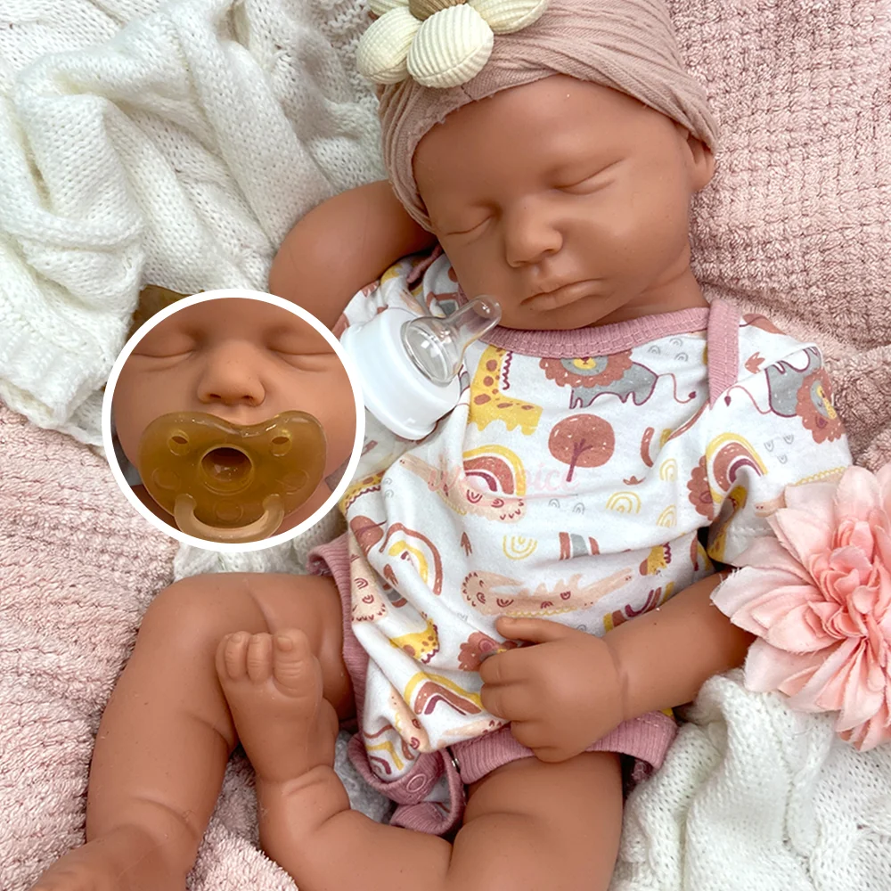 Mouth Open 20 Inch Silicone Reborn Doll 50Cm Loulou Weighted Silicone Reborn Doll Lifelike Newborn Doll Unpainted Toy DIY Artist