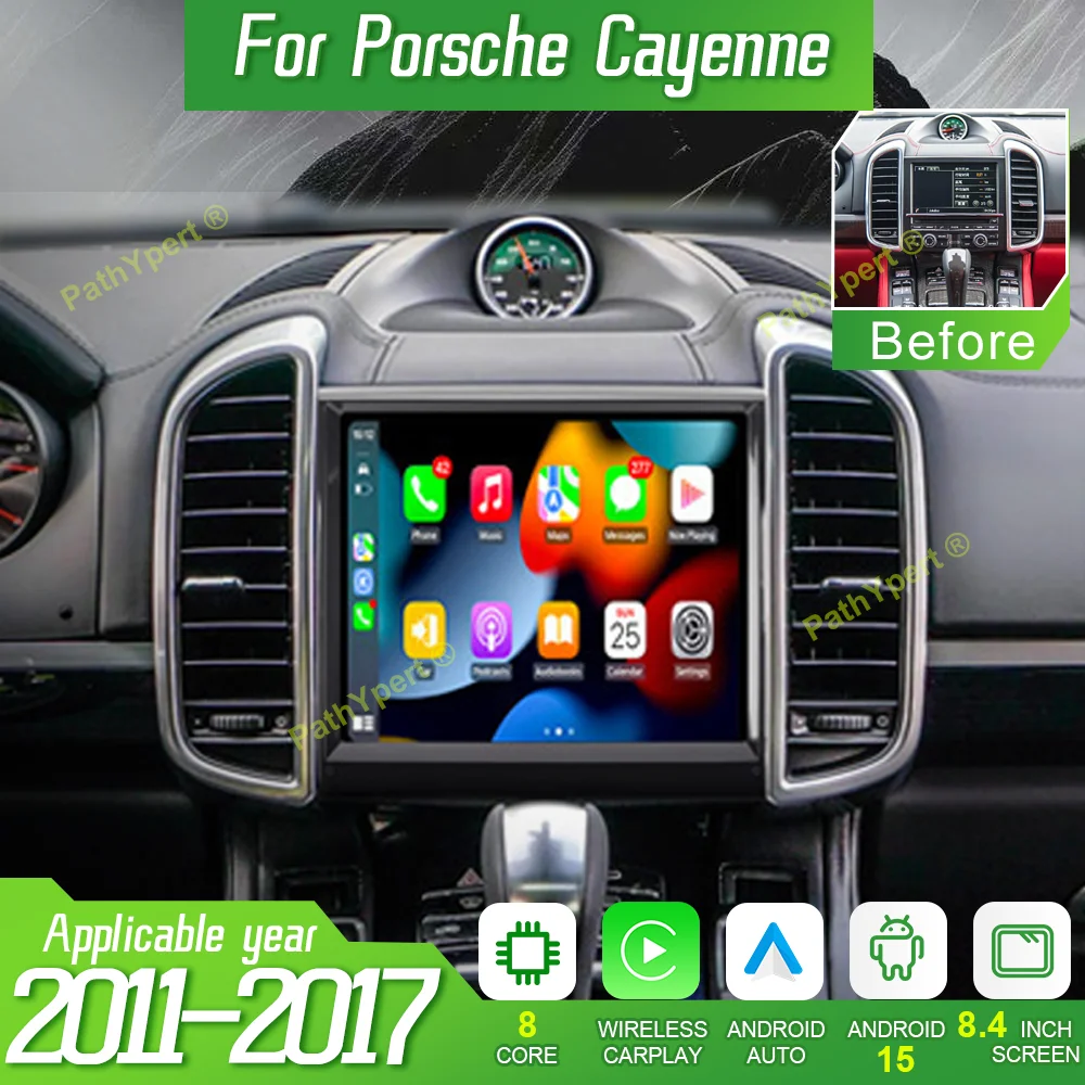 

Wireless Carplay Android 15 For Porsche Cayenne 2011-2017 Car Multimedia Player Radio Bluetooth DSP 4G WIFI GPS Stereo Head Unit