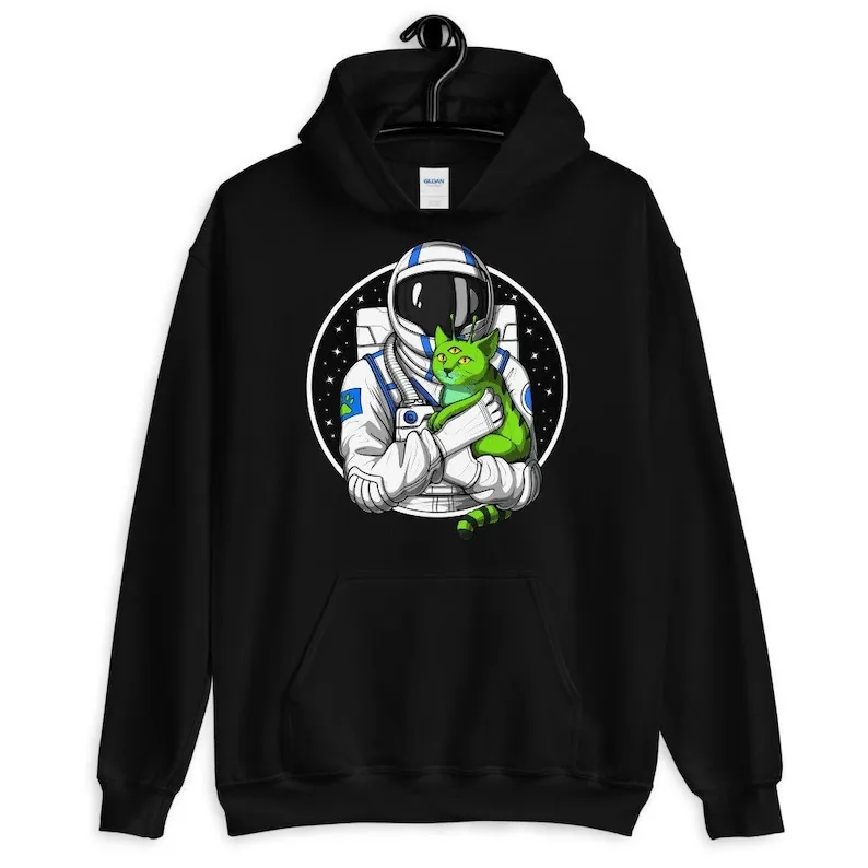 

Astronaut Alien Cat Hoodie, Psychedelic Cat Sweatshirt, Funny Space Alien Costume - Cat Long Sleeve