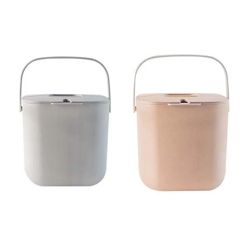 2Pcs Compost Bin For Everyday Organic Waste With Lid In The Kitchen Odor Resistant Removable Liner