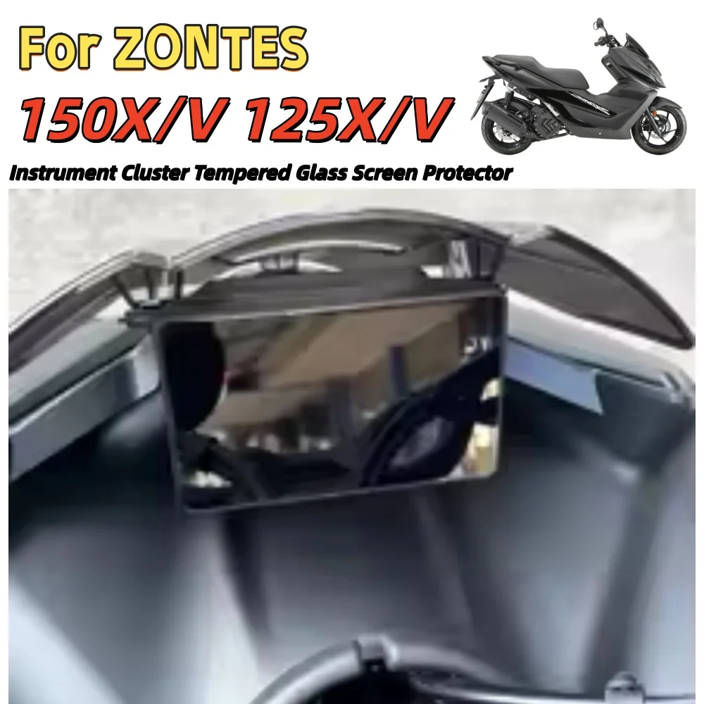 High-definition tempered glass screen protector for ZONTES 150X/V and 125X/V – explosion-proof, scratch-resistant, and durable.