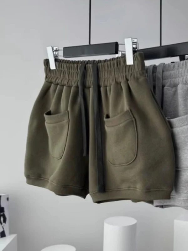 East Gate Drawstring Elastic Waist Shorts Casual Lantern Pants Outdoor Wear High Waist Cotton Blend Summer Season Ladies
