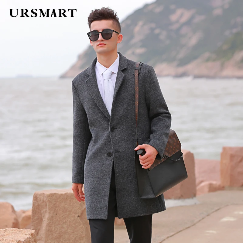 Men's Wool Tweed Coat with Suit Collar | New Autumn Winter British Plaid Thickened Warm Business Coat