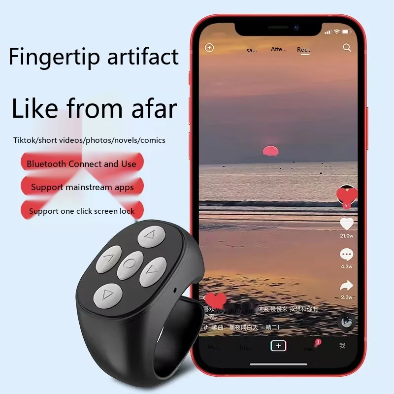 Bluetooth Remote Control Ring Shutter 6 Colors 2 Styles for Phone Camera Selfie Video Recording