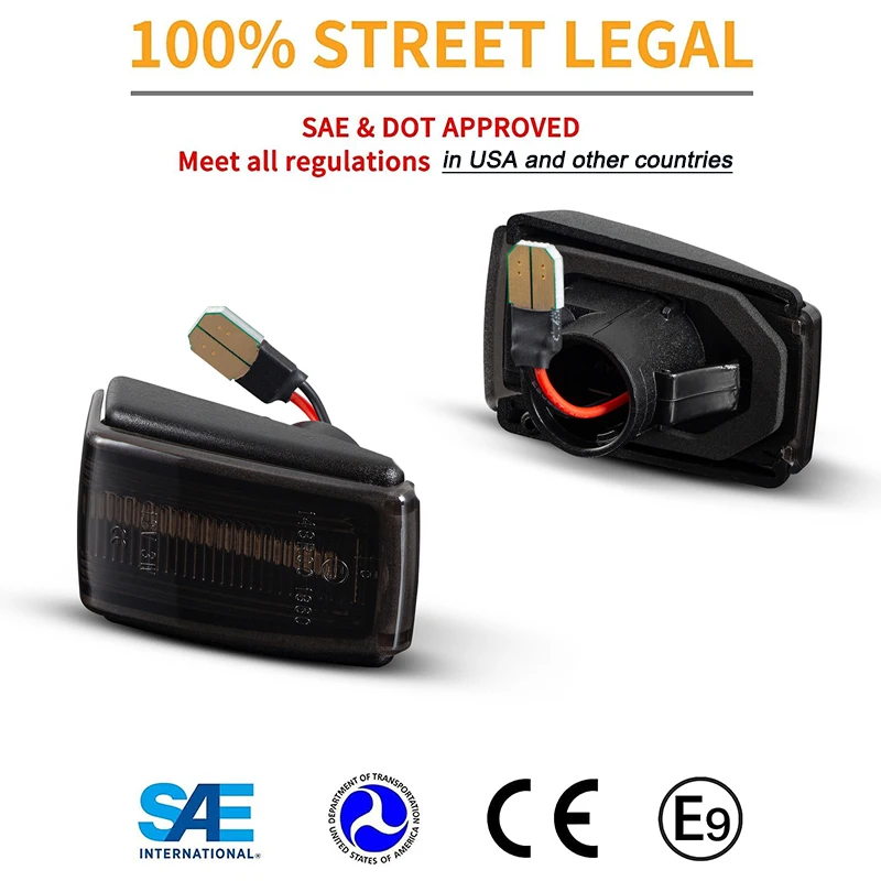 2Pcs No Error For Volvo C70 V40 V70 S40 V90 S70 S90 LED Dynamic Side Marker Lights Car Turn Signal Lamps 850 240 740 940 960 260