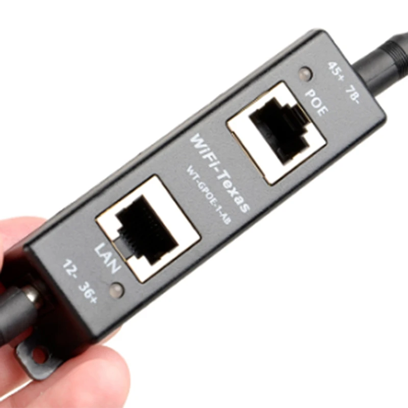 Passive Single Port Gigabit Poe Injector LED Indication Data And Power Mode A & B Shared All 4 Paired Durable