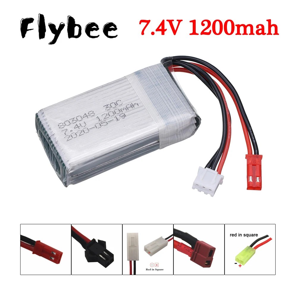 

1Pcs 7.4V 1200mAh 25C Lipo Battery For MJXRC X600 RC Drone Spare Parts 2S 7.4 V Li-ion Battery With JST/SM/T/EL-2P/Tamiya Plug