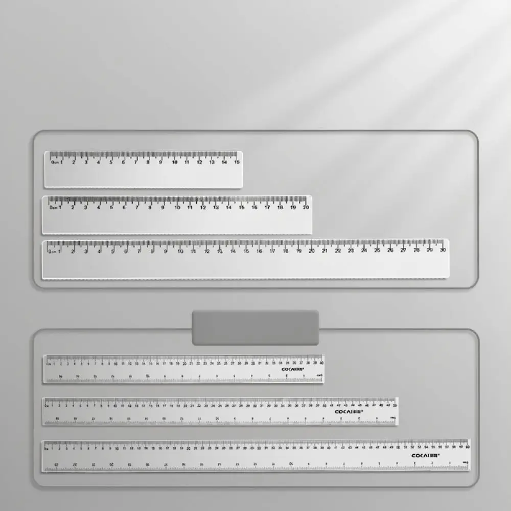 Clear Drafting Ruler Transparent Plastic Measurement Gauge Precision Scale Stationery For School Office Drawing Work