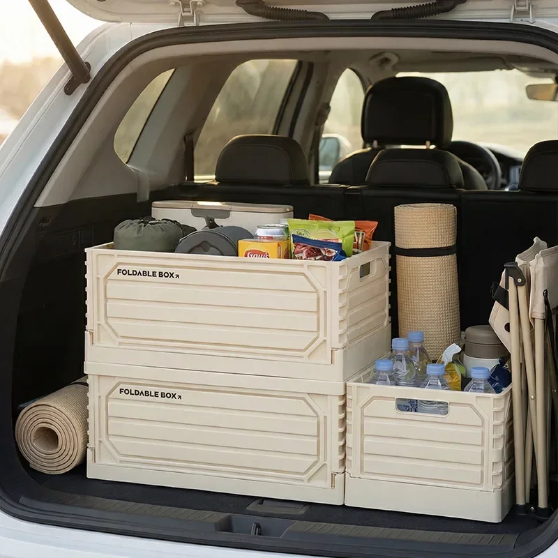 Car trunk Folding storage box Outdoor camping household portable turnover finishing box Large capacity storage box