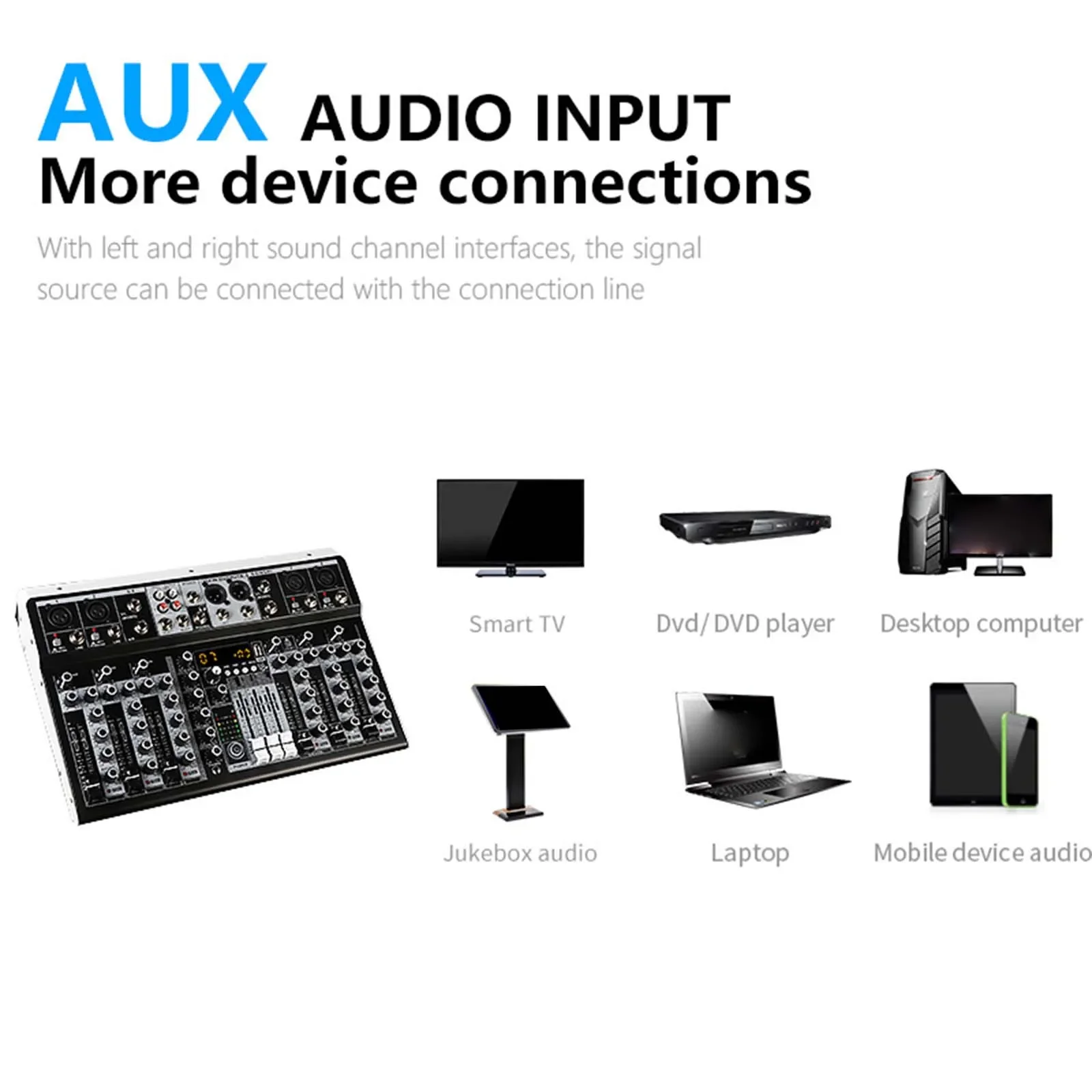 Audio Mixer with Effects for Professional Beginners 4 Channle Stereo Input Live Streaming 8 Channel Mixer Stereo Mixer Hot Sale