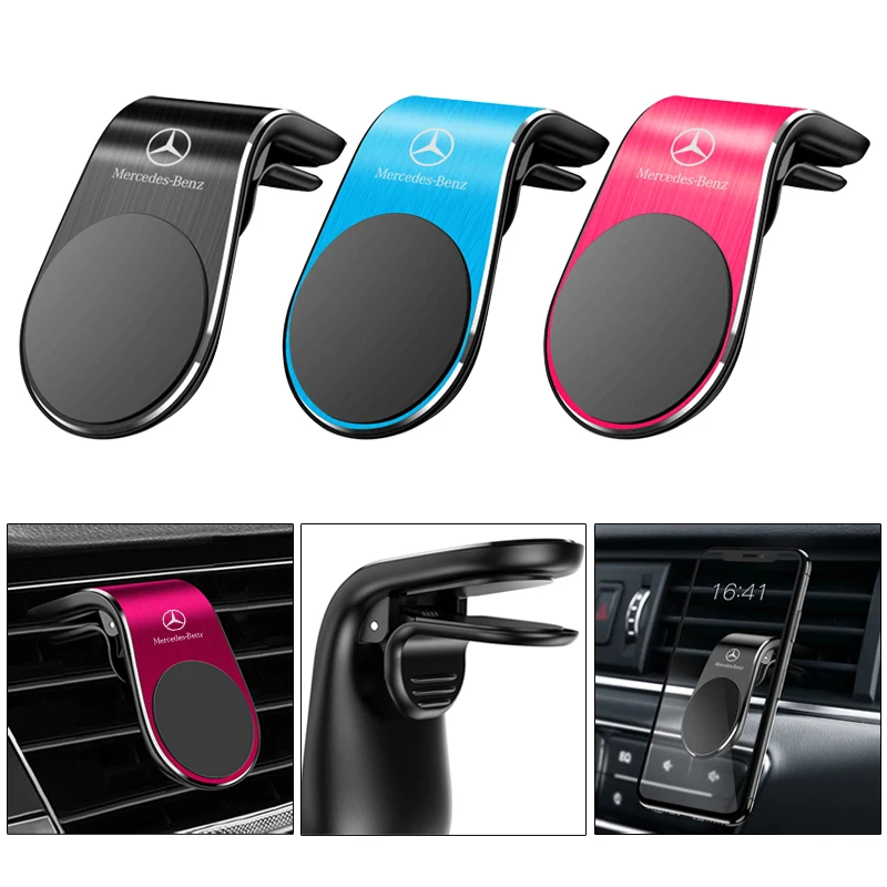 Car Phone Holder GPS Mount Holder Air Vent Clip 360 Metal Magnet Phone Stand For Mercedes Benz W211 W204 W210 W203 CLA GLA