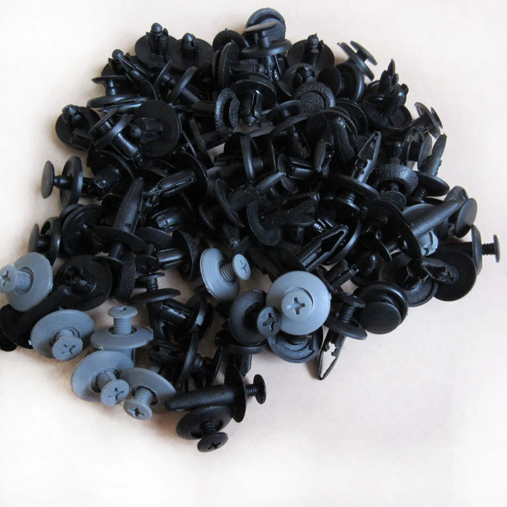 100x Trunk Screw Rivets Set / Mixed Fastener Clip Set Car Bumper Fender Fits Auto Plastic Fastener Clips