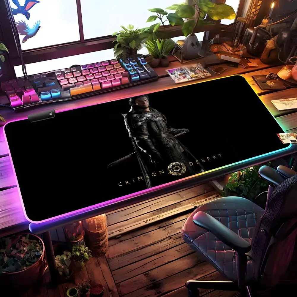

Игровой коврик для мыши C-Crimson D-Desert RGB, настольный коврик для геймеров, большой HD-коврик с LED-подсветкой, XXL-коврик для мыши