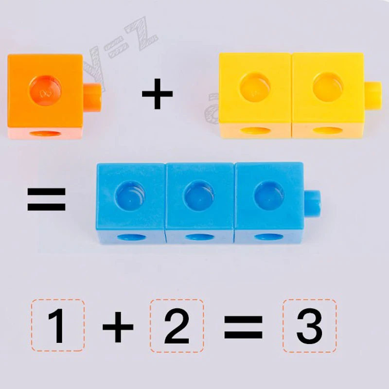 100 szt. Kostek łączących manipulacje matematyczne zabawki Montessori dla dzieci uczących się materiałów dydaktycznych