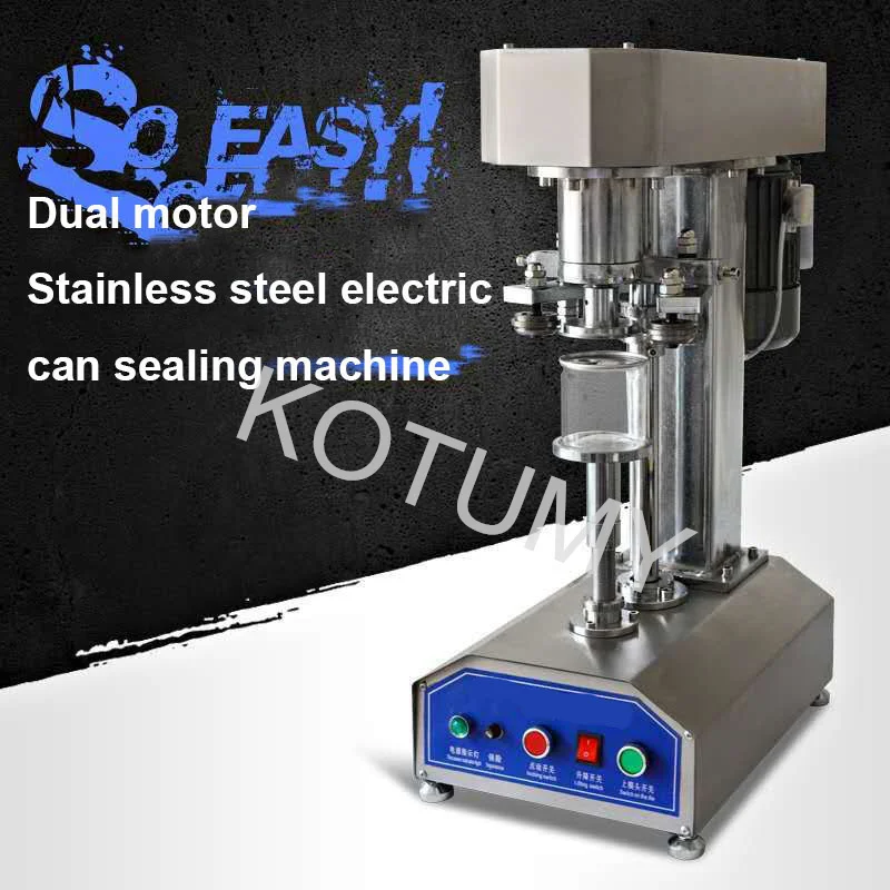 Automatic Can Sealing Machine Stainless Steel Seamer Milk Tea Sealer Fast Food Shop Can Packaging Tools With Dual Motor