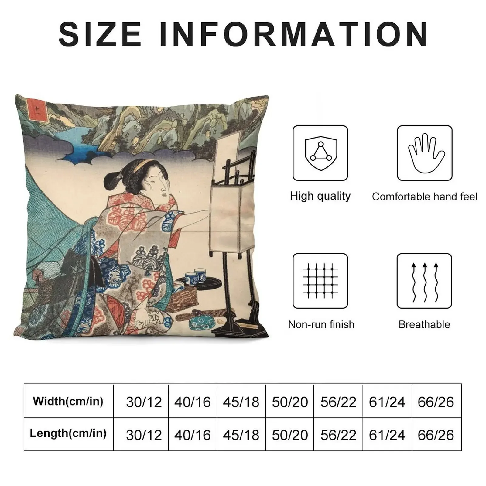 Japanese Vintage Ukiyo-e Lady Mountain Scene - Keisai Eisen Throw Pillow Decorative Cushions New year home decor items pillow